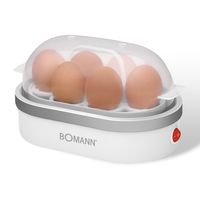 Bomann Eierkocher für bis zu 6 Eier | Egg Cooker mit antihaftbeschichteter Heizschale | Egg Boiler mit Summer | elektrischer Eierkocher inkl. Eihalter & Messerbecher mit Eipicker | EK 5022 CB