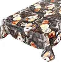 Tischdecke Wachstuch Essen Schwarz Robust Wasserabweisend Breite 140 cm Länge 100 cm
