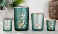 Gilde Windlicht "Seerose" Glas grün 40459