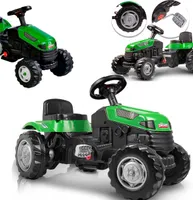 COIL šlapací traktor, jezdící auto, dětský traktor, šlapací vozidlo, jezdící šlapací traktor, klakson, 6stupňové nastavení sedadla, maximální zatížení 50 kg, zelená barva