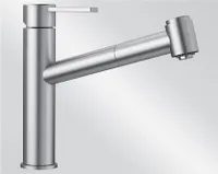 BLANCO AMBIS-S Armatur / Edelstahl gebürstet / Zugauslauf / Hochdruck