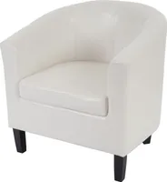 Kreslo Newport T379, lounge chair club chair, Imitácia kože ~ biela