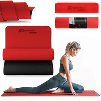 Hop-Sport Yogamatte HS-T006GM Gymnastikmatte für Pilates aus TPE ist rutschfest & faltbare Bodenmatte - 183 x 61 x 0,6 cm - rot