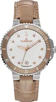 Dugena 4461100 Damen-Armbanduhr Lederband Taupe