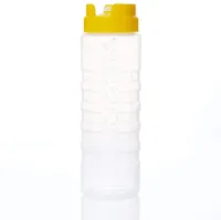 1X Kunststoff Quetschflasche Wuerze Verteiler Ketchup Senf reinweiss 6 Unzen 2E 