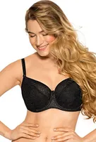 GAIA - BH 594 - Bügel-BH Semi Soft Unterwäsche vollschalen gepolstert regulierbar - Schwarz - 80C