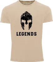 Cooles Angesagtes Herren T-Shirt Sparta Legends Used Look Slim Fit Neverless® natur XL