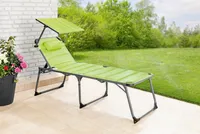 Solax-Sunshine XXL-Komfort-Sonnenliege inkl. Kissen gepolstert aus Aluminium - Apfelgrün