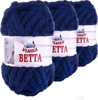 3x300g Betta XXL Chenille-Garn Chenillewolle Strickgarn Fingerstrickgarn dicke Wolle, Farbe:blau