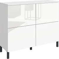 Kommode "Haama" 4-türig, weiß-glänzend