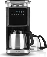 BEEM FRESH-AROMA-PERFECT III Filterkaffeemaschine Mahlwerk - Duo Permanentfilter Thermos- & Glaskanne Aroma-Plus 24H Timer 10 Tassen Edelstahl