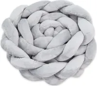 Totsy Baby Kissen Deko Kuschelkissen 150 cm - Dekokissen flauschig Zierkissen geflochten Grau