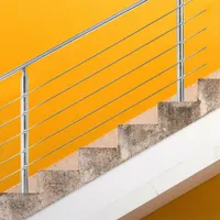 SWANEW Schodiskové zábradlie z nehrdzavejúcej ocele Balkónové zábradlie Ø 42 mm pre vnútorné a vonkajšie záhradné schodisko 100 cm 5 priečok