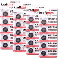 Kraftmax 20er Pack CR2016 Lithium Hochleistungs- Batterie / 3V Knopfzelle für professionelle Anwendungen - Neuste Generation