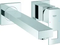 2-Loch-Waschtisch-Wandbatterie Eurocube 23447 Fertigmontageset chrom
