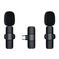 2 Stück kabelloses Lavalier-Mikrofon type-c kabelloses Plug-Play-Mikrofon mit Rauschunterdrückung,  Live-Streaming