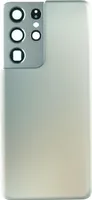 Gehäuse Rückseite für Samsung Galaxy S21 Ultra Backcover Akkudeckel hinten Kameraglas Abdeckung, Silber