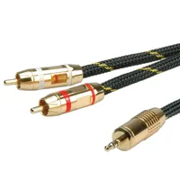 ROLINE GOLD Audio-Verbindungskabel 3,5mm Stereo - 2x Cinch, ST/ST, 10 m