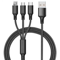 USB Kabel Universal Ladekabel Schnellladekabel 3 in 1 Multi Ladekabel iP Micro USB Type C Lightning