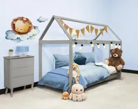Postel Pinea House 90x200 - Postýlka z borového døeva - dìtská postel 90x200cm s roštem pro chlapce a dívky - lùžko domu snadno sestavuje - podporuje kreativitu
