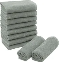 10er Set Seiftücher, 30x30 cm, 100% Baumwolle, hellgrau