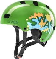 Uvex kid 3 – robuster Kinder-Fahrradhelm (51-55 cm, grün) mit Hartschalen-Technologie, 10 Belüftungsöffnungen, IAS-Größenanpassung und monomatic Verschluss für optimalen Schutz und Komfort