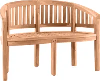 TPFGarden GARTENSITZBANK Teaka 2-Sitzer in Bananenform, 120 cm,Teakholz