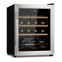 Klarstein Vinamour 16 Uno Weinkühlschrank - eine Kühlzone für 42 Liter / 16 Flaschen - Kompressionskühlung - Touch-Bedienfeld - 41 dB max. - 3 Holz-Regaleinschübe plus 1 Champagner-Rack