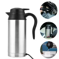 Auto Wasserkocher Edelstahl, 750ml 12V Tragbarer Edelstahl Elektroauto Wasserkocher, Auto Kaffeebecher Wasserkocher beheiztes Wasser Tasse-100°C(12V)