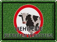 vianmo Blechschild 30x40 cm Viehweide Betreten verboten
