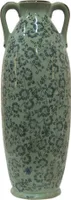 Clayre & Eef 6CE1393L Dekorativní váza modrá, bílá Ø 16x45 cm