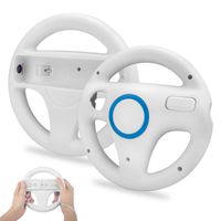 2 Stücke Wii Mario Lenkräder Wheel Controller, Wii Mario Kart Lenkrad Racing Wheel für Wii U Racing Spiele Weiß MEHRWEG
