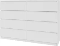 Komoda AVEN 140 cm - 8 szuflad - biały - sypialnia, salon - biały matowy, szafki do salonu, szafki z szufladami