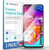 smartect Schutzglas Klar für Samsung Galaxy A70, 3 Stück