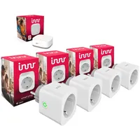 Innr Starterset Smart Steckdose, Zigbee Smart Plug mit Strommessung, 4-er Pack