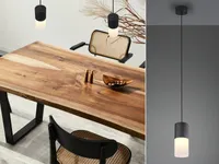 LED Pendelleuchte einflammig, Glas Lampenschirm weiß über Esstisch & Kücheninsel