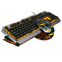 Gelb LED Gaming Tastatur und Maus Set Beleuchtete Mechanisch für PC Laptop MAC/WINDOWS Computer Waffenfarbe