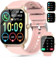 Smartwatch Damen, Telefonfunktion 1,85" Touchscreen, Herzfrequenz Schrittzähler Schlaftracker IP68 Wasserdicht Sportuhr, 112 Sportmodi Fit Android iOS