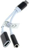 OTB 2in1 Audio-Adapter - USB Type C (USB-C) --> 3,5mm Stereo - Kabel und Ladeanschluss