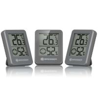 thermometer Temeo Hygro58 mm grau 3 Stück