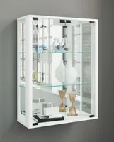 VCM Glasvitrine hängend | Vitrine Glas mit ESG-Sicherheitsglas | Maße ca.  H. 80 x B. 60 x T. 25 cm | Hängevitrine Glas | Modern und platzsparend | Glas Vitrinenschrank -  Udina Spiegel