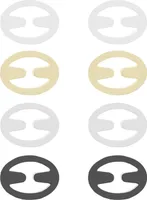 BH-Träger-Klammern, 8 BH-Klammern Halter Damen Schwarz, Weiß, Beige, Klar BH-Träger-Klammern für Rücken (oval), 8 Oval
