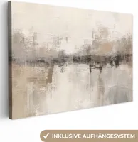 OneMillionCanvasses® - Obrazy na plátně - Moderní umění - Abstraktní - Béžová, Nástěnné umění, Nástěnné dekorativní obrazy Obývací pokoj, 120x80cm