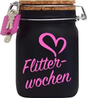 Spardose Geld Geschenk Ideen Flitterwochen Design2 Schwarz Größe L 1 Liter