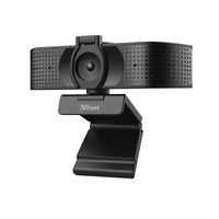 Trust Teza 4K Ultra HD Webcam, 3840x2160 mit 2 Mikrofonen und Autofokus, 30 FPS, USB Plug & Play, Web Kamera für Teams, Zoom, Skype, PC, Laptop, Mac, Macbook - Schwarz