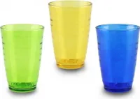 Trinkgläser Wassergläser Saftgläser 6er Set Bunt 350ml Longdrink Gb624