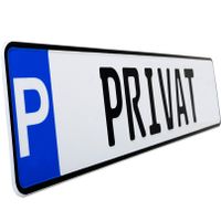1 Stück PRIVAT P- Kennzeichen Privatkennzeichen Parkplatzschild Nummernschild Privat schwarz Parkplatzmarkierung