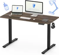FLEXISPOT höhenverstellbarer Schreibtisch Gestell höhenverstellbarer Schreibtisch elektrisch mit starken Motor 4 Memory-Steuerung QN1 120*60cm (braun)