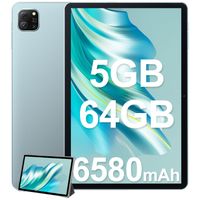 OSCAL Pad 60 Tablet 10 Zoll mit Hülle, 5GB RAM+64GB ROM(1TB erweiterbar), HD IPS-Bildschirm, 6580mAh Akku, Android, WiFi, Bluetooth 4.1, Blau