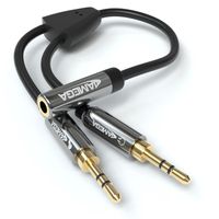 0,2m Audio Splitter Kabel Y-Adapter Headset Aux Y Verteiler Stereo Y Adapter
